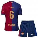 Günstige Fußballtrikots FC Barcelona Gavi 6 Kinder Heimtrikot 2024-25 Kurzarm